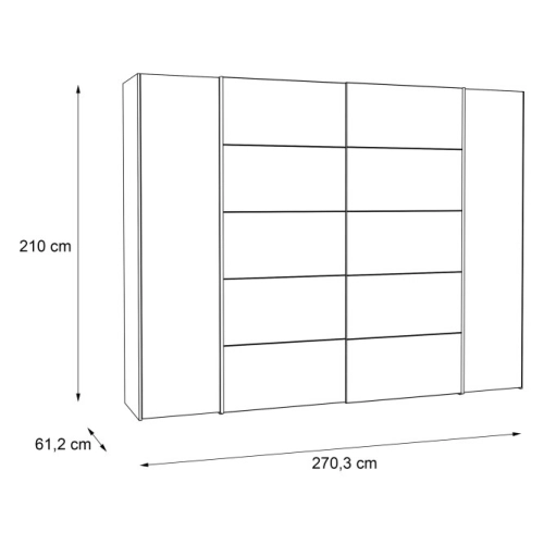 Szafa ubraniowa 270 cm Przesuwna Kolor Dąb Artisan/Beton